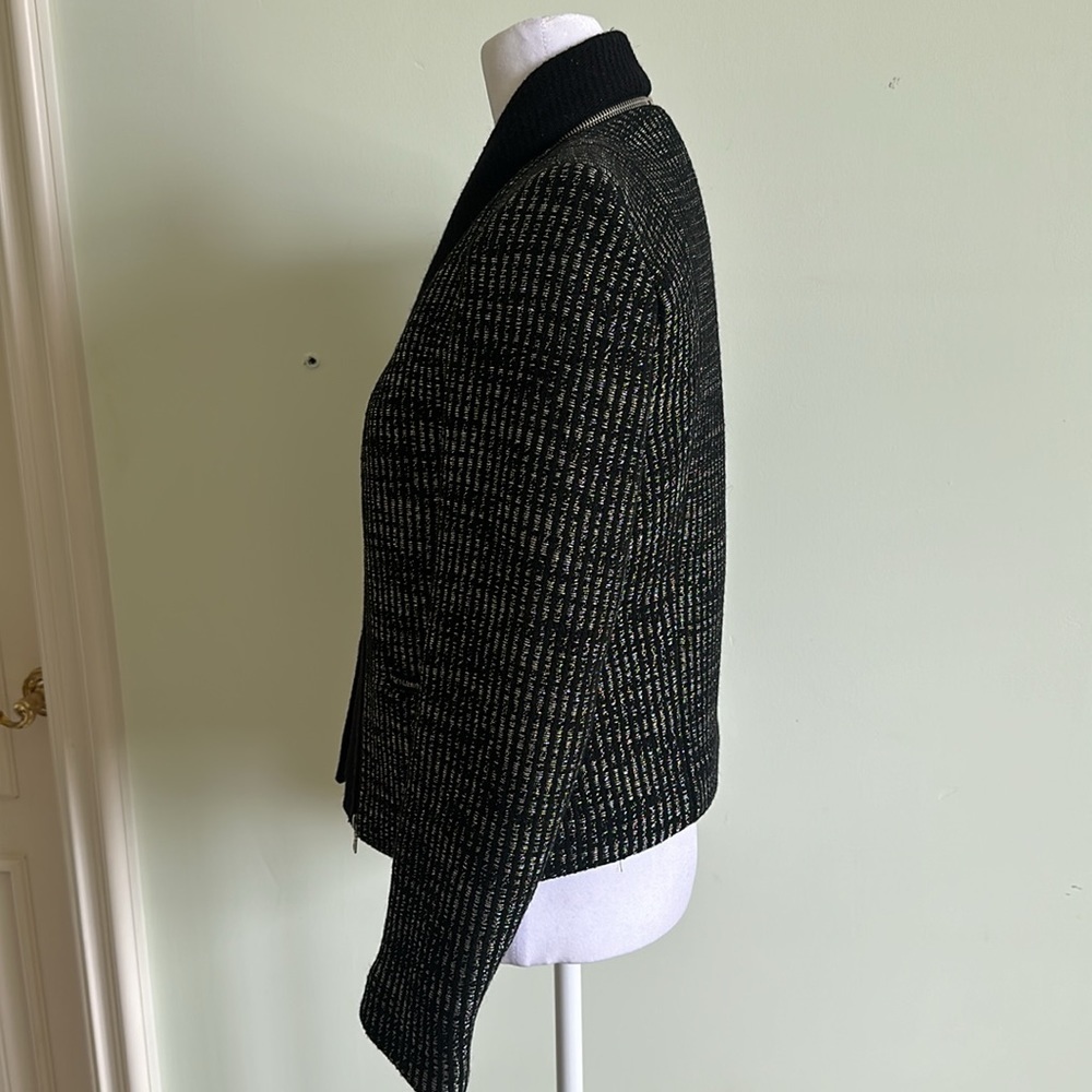 SANDRO Black & Silver Tweed Jacket Size 38 FR NWT - Picture 4 of 9